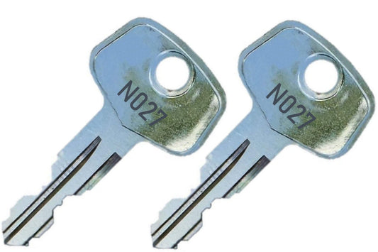 2 Thule N027 Replacement Keys - Roof Racks, Rails, Cargo Box, Carriers, Crossbars, Haulers, Bags (Codes N001-N250 or N001R-N250R) Better Than OEM!