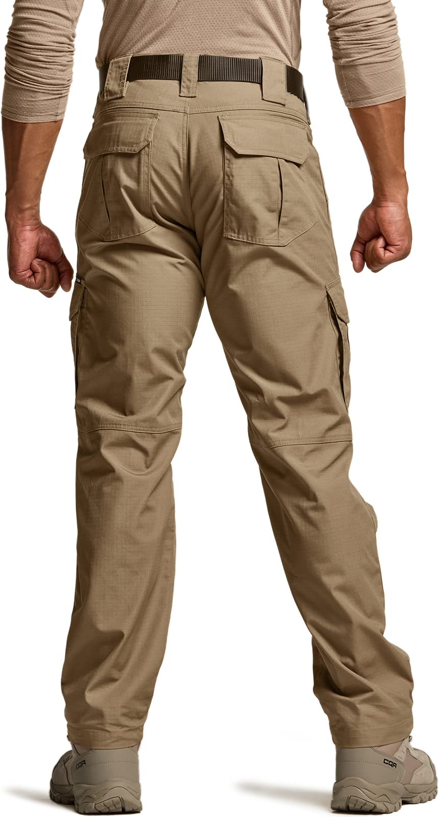 CQR Men's Tactical Pants, Water Resistant Ripstop Cargo Pants, Lightweight EDC Work Hiking Pants, Outdoor Apparel, Raider Mag Cougar, 32W x 34L