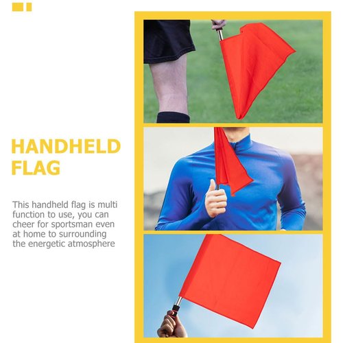 BESPORTBLE Hand Signal Flags for Referees: 4 Pcs Stainless Steel Referee Flags for Soccere Football Volleyball and Sports Field