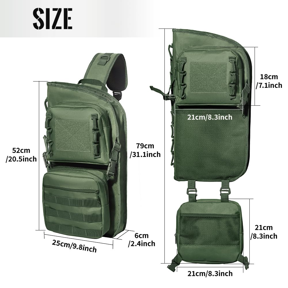PSKOOK Lightweight Archery Back Arrow Quiver, Multifunctional MOLLE System with D-Ring Dual-Side Carry & Extendable Bottom, Adjustable for Compound & Recurve Bows, Ideal for Hunting & Target Practice
