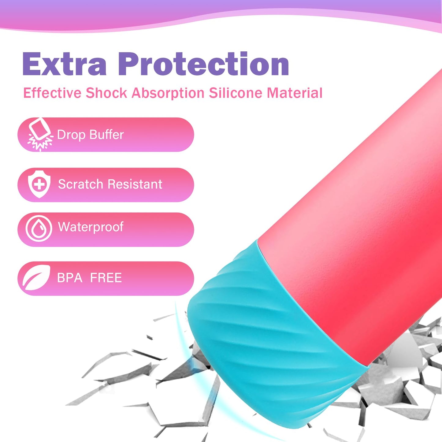 LUCKINEE 2Pcs 40oz Silicone Boot Base Sleeve for Owala Water Bottle FreeSip Twist and Flip Protective Silicone Bottom Bumper for Owala Flask Water Bottle Accessories BPA Free