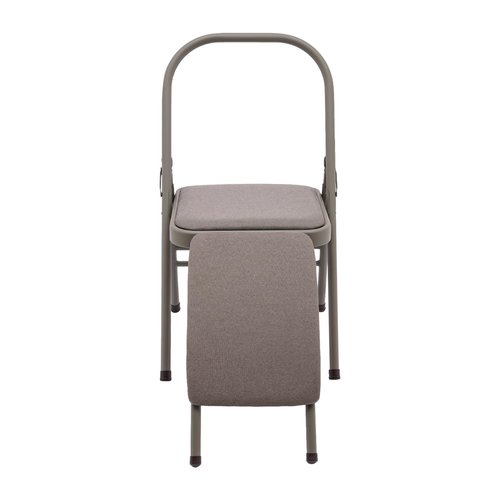 Foldable Yoga Auxiliary Chair Balance Handstand, Stool with Lumbar Support, Relieve Neck and Back 242 lbs, for Adults, Waist/Leg Exercises, Hip Movement, Meditation, Stretching,Home, Studio (Grey)