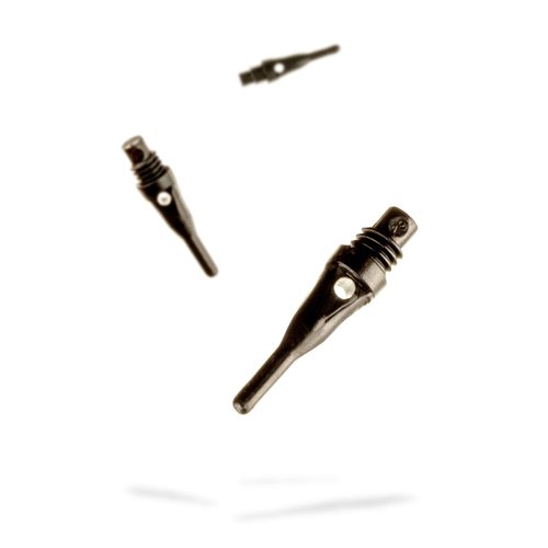 Viper Dart Accessory: Tufflex S.S. (Super Short) 2BA Thread Soft Tip Dart Points, Black, 100 Pack