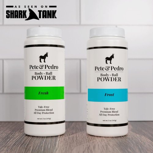 Pete & Pedro BODY & BALLS POWDER (FROST - COOLING SENSATION) Talc-Free Ball Powder for Men | Helps With Odor & Absorbs Moisture & Sweat | Deodorant Hygiene For Groin | As Seen on Shark Tank, 4.4 oz.