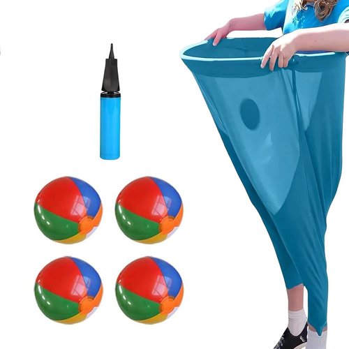 Granny Pants Yard Game, Granny Pants Outdoor Game with Bouncy Balls, Giant Outdoor Recreational Tossing Games, Team Relay Family Reunion Party Field Game Set（Blue）