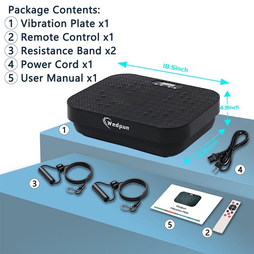 Wedpun Vibration Plate Exercise Machine for Lymphatic Drainage, Weight Loss, and Whole Body Workout – Power Vibrate Platform, Shake Plate Shaker for Home Fitness and Fat Burning for Women Men