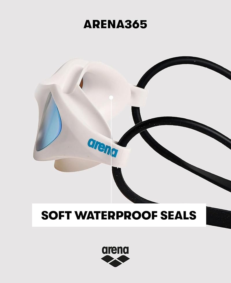 ARENA 365 Swim Goggles Unisex Anti-Fog Comfort for Fitness Swimmers - Smoke/Deep Green/Black