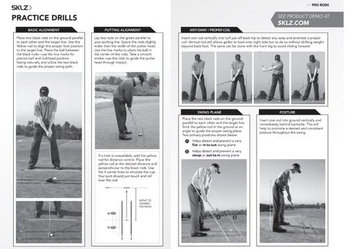SKLZ Golf Alignment Sticks Training Aid with 3 Sticks