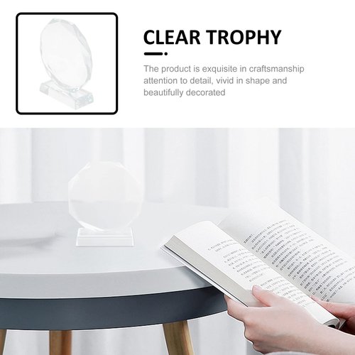 NOLITOY Blank Crystal Glass Trophy, Clear Trophy Award Cup Desktop Decor for Kids Party Favors Sport Games Competitions, 4.32 Inch