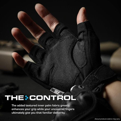 Glove Station- Fingerless Knuckle Tactical Gloves for Men - Motorcycle Gloves for Tactical Shooting, Airsoft, Hunting, Police Work and Hiking - Black/X-Large