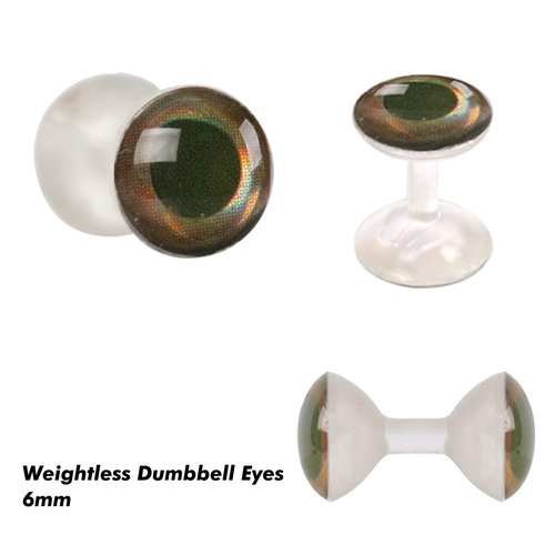 Maxcatch Weightless Dumbbell Living Eyes, 4D Realistic Resin 25PCS Fly Tying Materials (6mm)