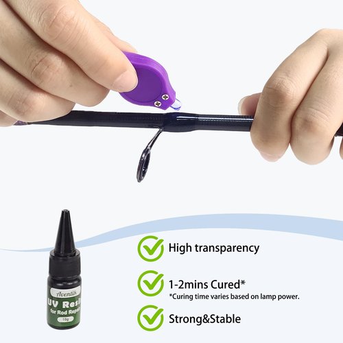 Aventik Fishing Rod Tip Repair Kit - Includes Eyelet Replacements & Tools UV tip(UV Glue kit)