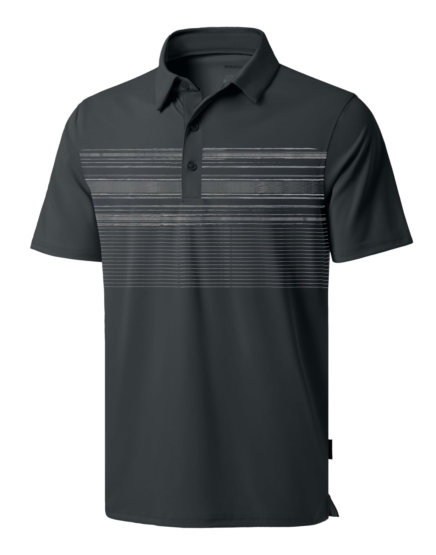 G Gradual Men's Golf Shirts Quick Dry Moisture Wicking Performance Short Sleeve Collared Polo Shirts for Casual Athletic Business (Deep Grey Stripes, XXL)