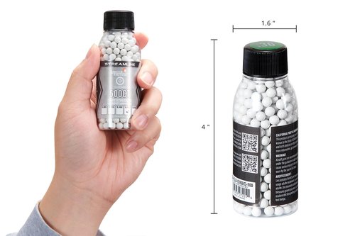 Lancer Tactical Mini Bottle 500 Round Streamline Competition Grade Airsoft BBS 0.30g/0.32g/0.36g/ 0.40g/ 0.43g (6 Pack Total 3,000 Rounds) (0.40g)