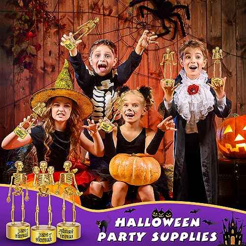 Halloween Trophy 4 Pack Best Costume Skeleton Trophies, Halloween Skeleton Funny Trophy Plastic Tropies for Contest Awards, Halloween Party Prizes for Adults Party Supplies