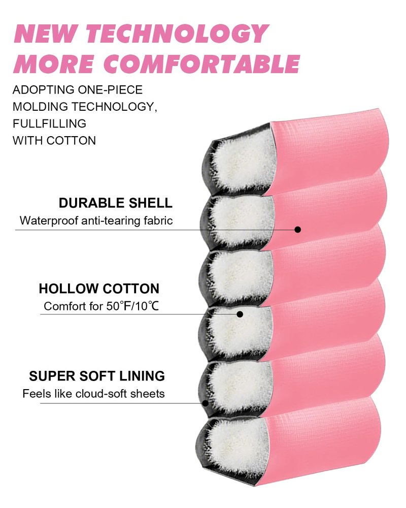 ETGLCOZY Lightweight 3-Season Sleeping Bag for Adults/Kids Camping, Compact w/Compression Sack, Waterproof Ripstop, Portable for Backpacking Hiking Travel, 50-80°F, Pink
