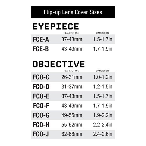 Monstrum Rubberized Flip-Up Rifle Scope Lens Covers (Eyepiece | 43-48 mm/1.7-1.9 inch Diameter)