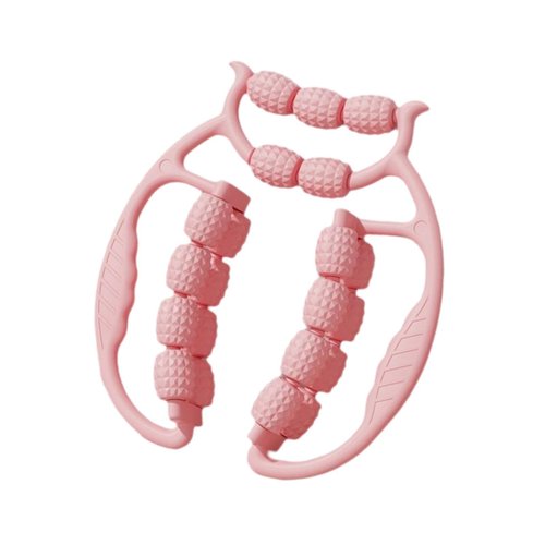 harayaa Leg Massager Roller 21 Wheel Muscle Massage Roller Portable Unique Thigh Roller Deep Tissue Massage for Yoga Fitness Exercise, Pink