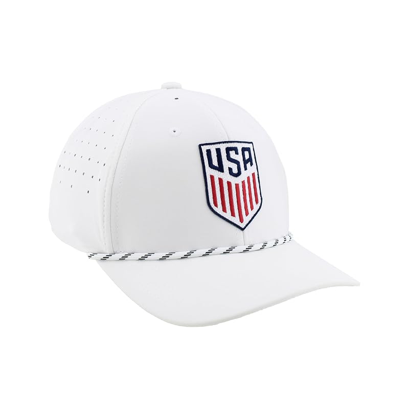 USMNT Officially Licensed Snapback Rope Hat - White, One Size
