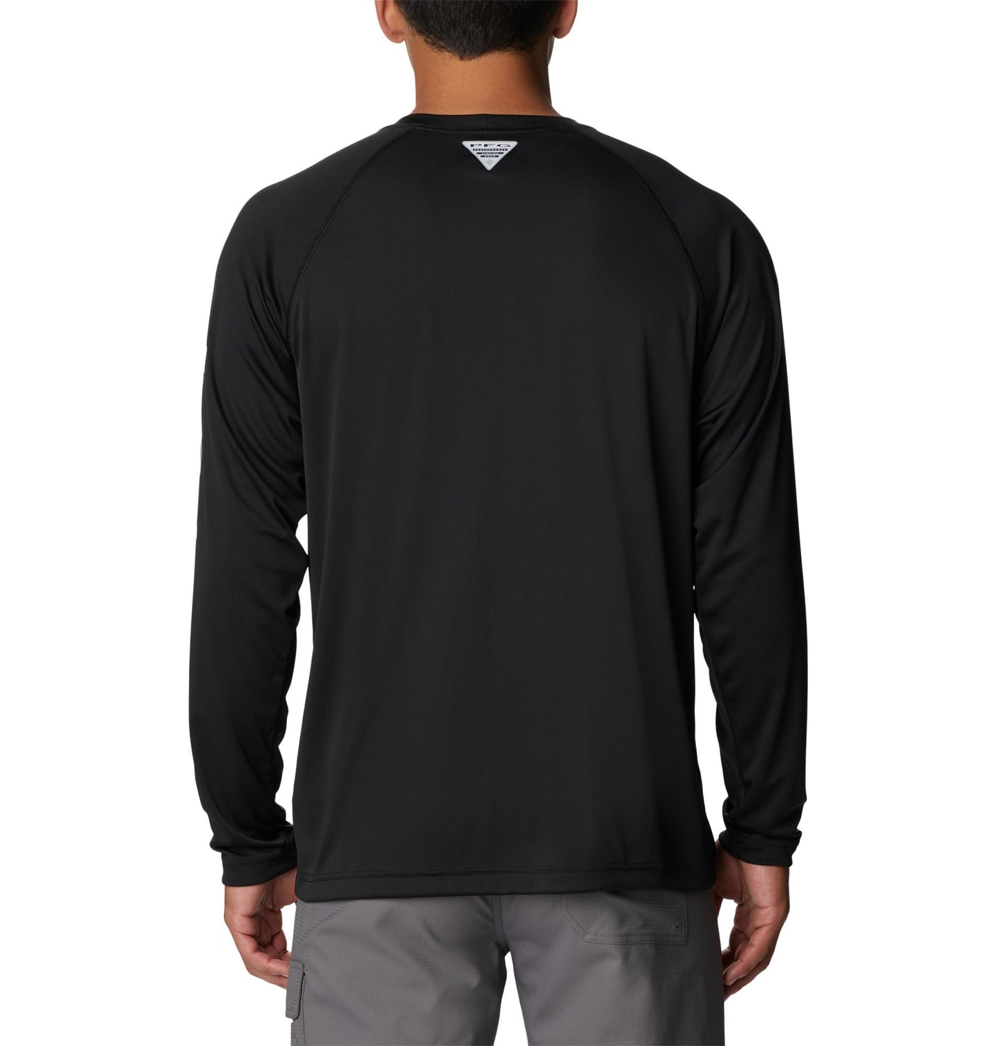 Columbia Men's PFG Terminal Tackle Long Sleeve Fishing Shirt, Black/Cool Grey Logo, Large Tall