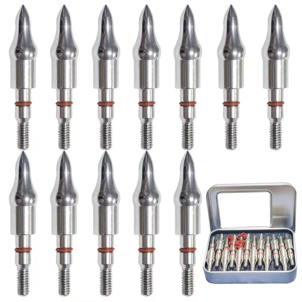 Field Points arrowheads 150 Grains Archery Field Points, 5/16" Stainless Steel Screw in Archery Field Tips and Broadheads (1 Dozen 12 PCS)