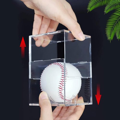 Acrylic Clear Baseball Display Case, UV Protection Baseball Holder Square Cube Ball Protector, Memorabilia Autograph Display Box for Official Size Baseball