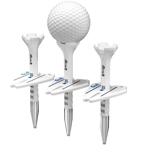 prowithlin Golf Tees Plastic, Unbreakable Long Golf Tees 3 1/4 with Height Markers & Visual Guides, Come with Cleaning Feature Golf Accessories for Men, Stylish Blue and White Design Golf Gifts, 3PCS
