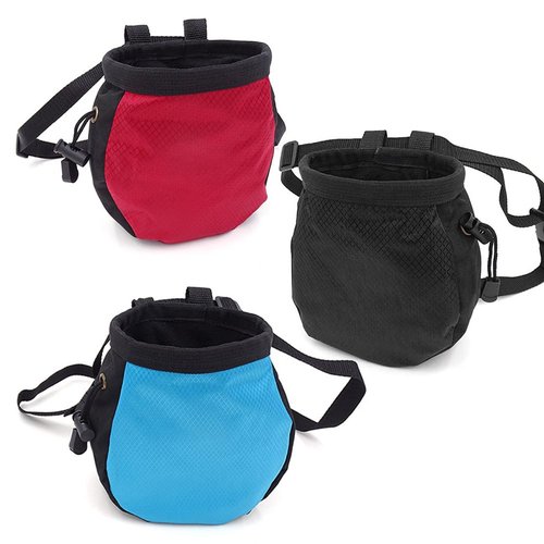 YERGOFE Climbing Chalk Bag - Adjustable Black Chalk Bag for Rock Climbing Equipment, Black