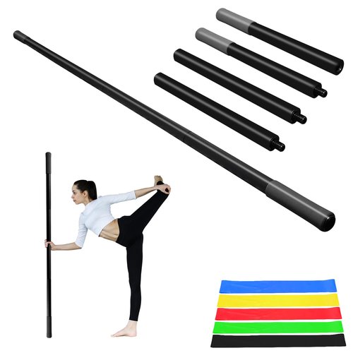 CROWATTS 5ft Yoga Stick - Sturdy Steel Adjustable Stretching Stick for Mobility, Flexibility & Balance | Non-Slip Ends & Foam Handles | Exercise Pole for Fitness, Physical Therapy, Posture Correction