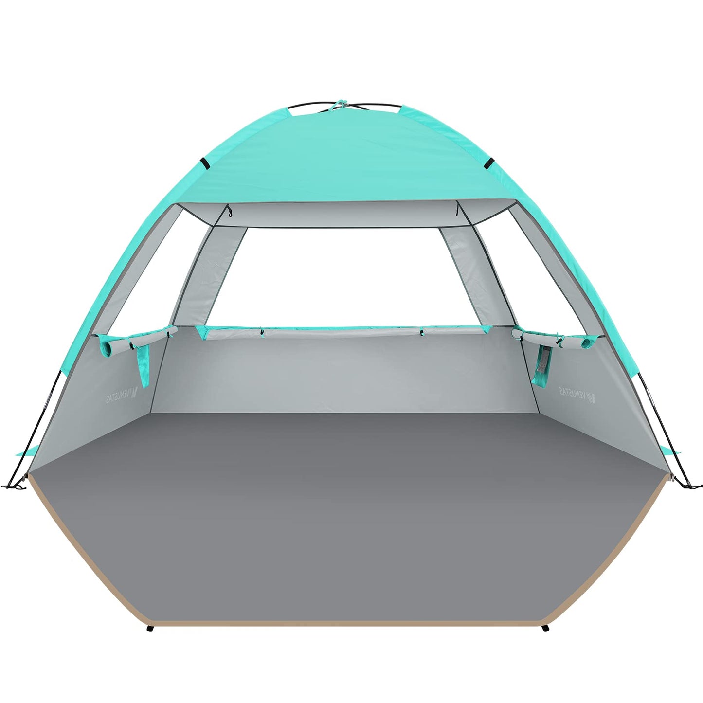 Venustas Beach Tent Sun Shelter for 3/4/6/8 Person, UPF 50+ UV Protection Beach Canopy, Lightweight and Easy Setup Cabana, Portable Beach Shade Tent