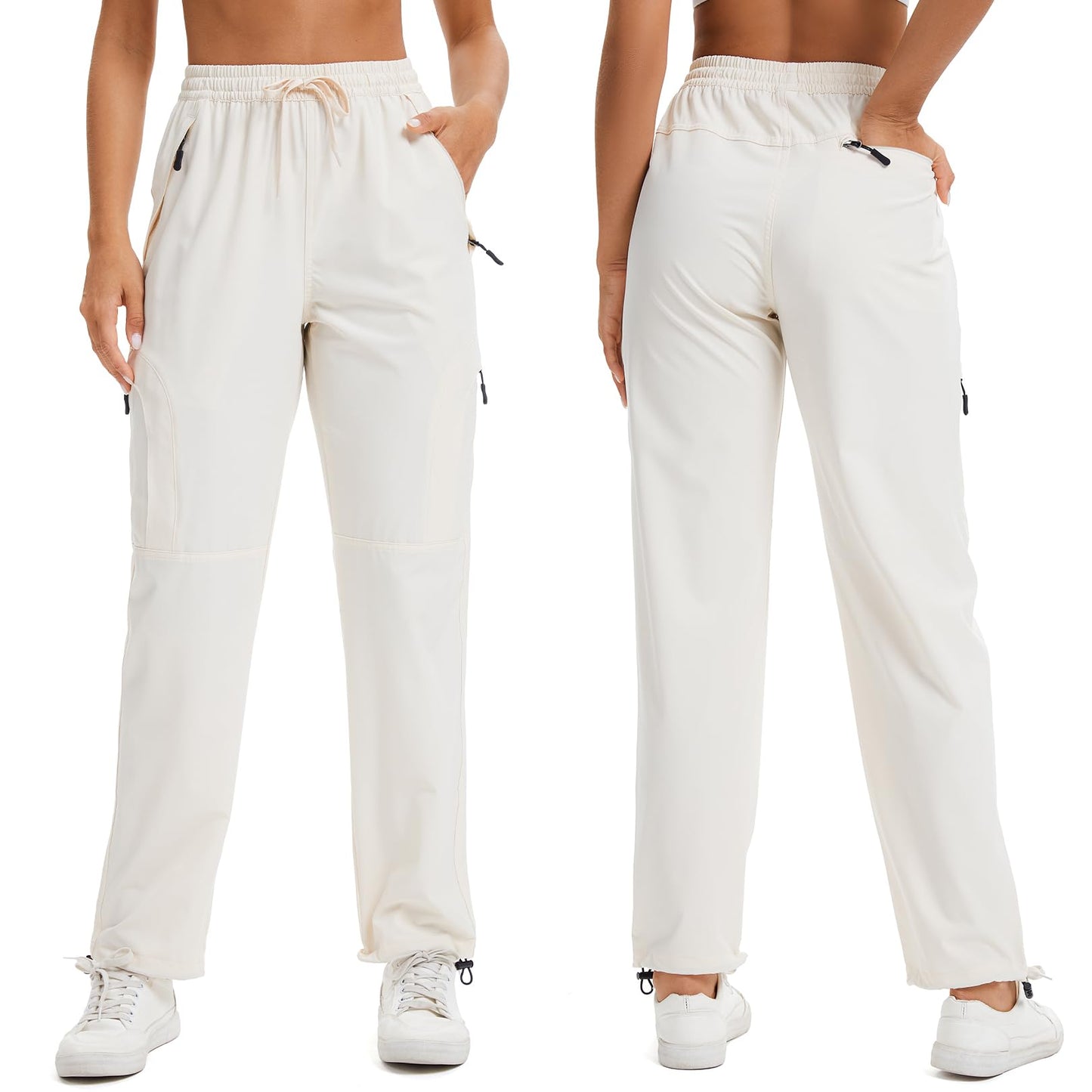Toomett Women's Hiking Cargo Pants Quick Dry UPF50+ Outdoor Pants for Women Fishing Safari Travel Pants with Pockets,6608,Light Beige,2XL
