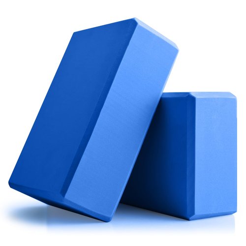 Yoga Blocks 2 Pcs, 9"x6"x3" Yoga Brick Foam Blocks EVA Foam Block Props Accessories for Pilates Stretching and Meditation (Deep Blue, Large)