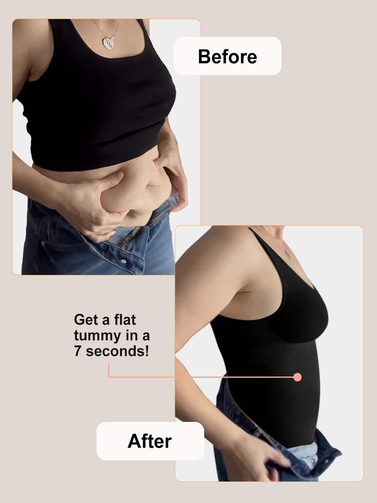 ATTLADY Shapewear Tank Tops for Women - Tummy & Waist Control Compression Camisole | Slimming Seamless V-Neck Body Shaper Vest
