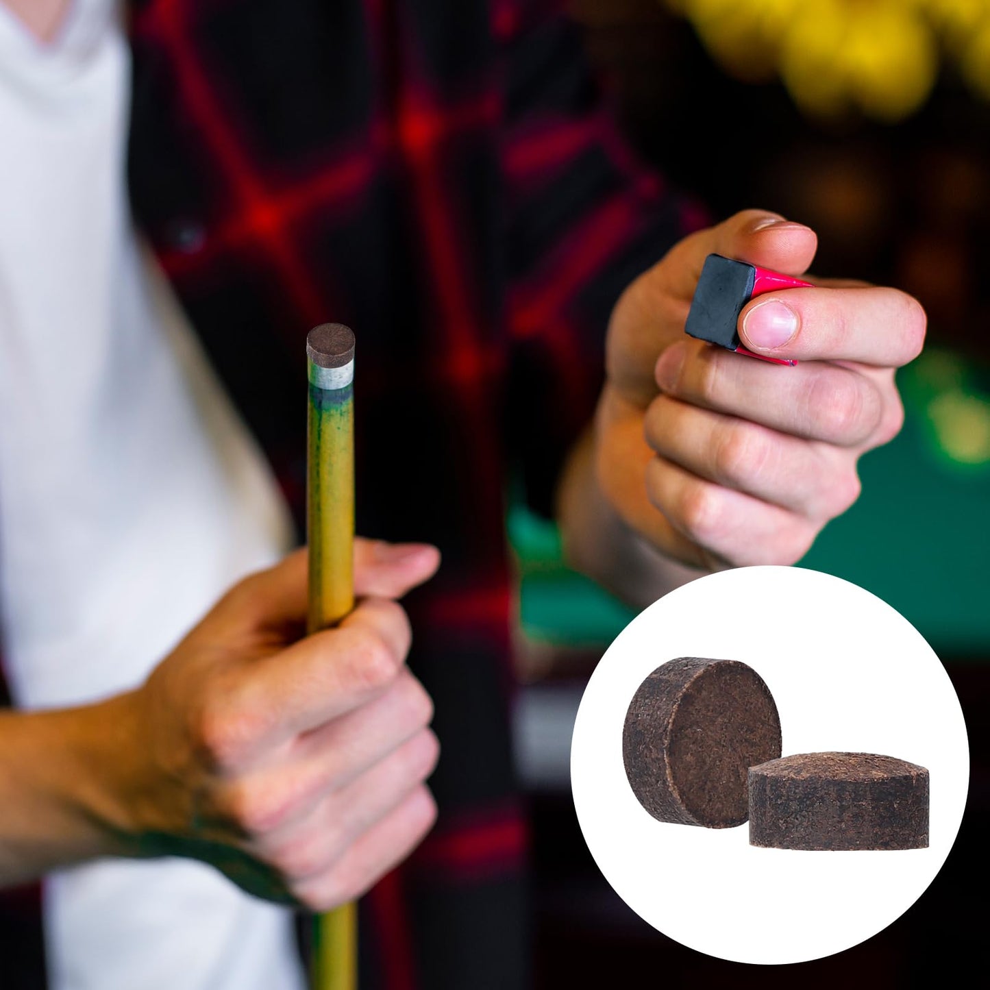 10 Pcs Billiard Pool Cue Tips, Pool Stick Replacement Tips Billiard Cue Tip Head and Leather Snooker Stick, Brown