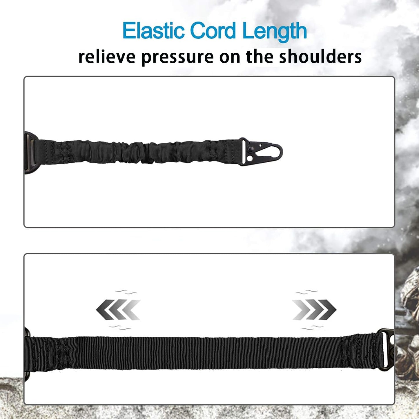 Bengor Two Point Traditional Sling with Attachments Mounts, Adjustable Extra Long Rifle Sling for Rifle with 2 Pack 1.25" QD Swivel Mounts for M-Rail
