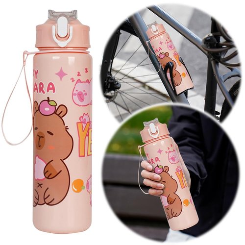 Gifts Capybara Tumbler Cute Thermo for Girls, Teens, Women, 700ml Capybara Drinking Bottle with Straw Travel Water Cup Large Capacity Kawaii Water Bottle for Outdoor Activities