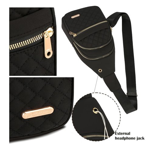 Crossbody Small Sling Backpack Sling Bag for Women Men, Chest Bag Daypack Crossbody for Travel Sport Running Hiking (Black)