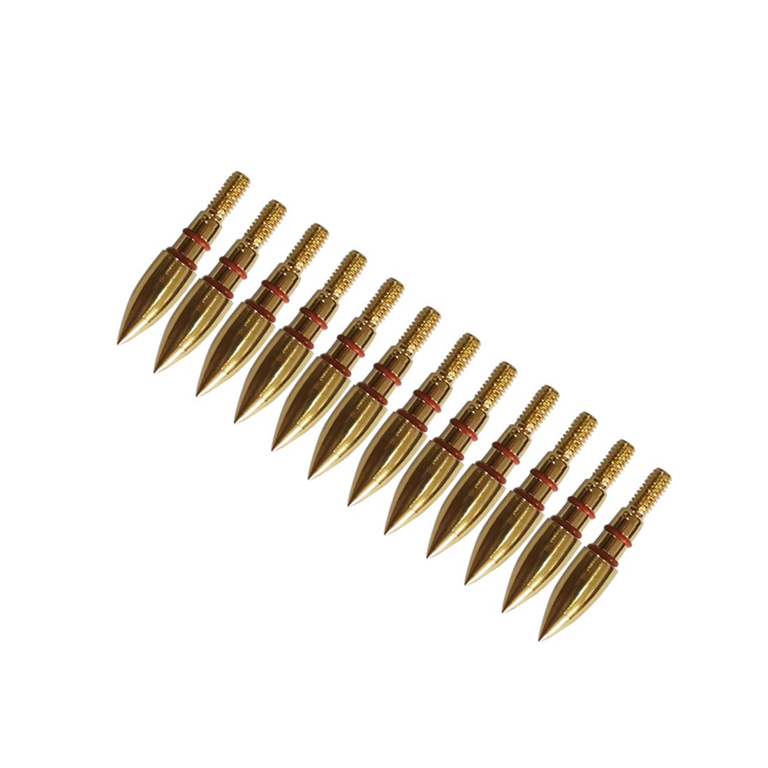 12PCS Arrow Points Tips 75 90 100 125Grain Broadheads Arrow Head Hunting Shaft ID6.2mm Archery Accessories Bows (100grain Gold)