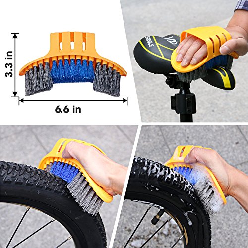 7pcs Bicycle Cleaning Tools Set - Bike Brush Kit for Mountain Road City Hybrid Bikes