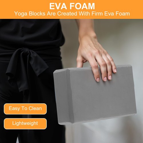 4 Pack Yoga Blocks - Premium EVA Foam Bricks for Pilates Workout, Stretching, Meditation - Yoga Brick for Flexibility, Balance, Spine Strength, Non-slip and Lightweight Exercise Blocks