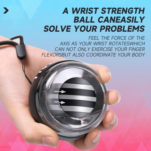 Curaball Hand Exerciser, 2025 New Curaball Torque Ball, Torque Ball Hand Exerciser with LED Lights and Counter, Enhance Grip Strength for Strengthen Arms, Fingers & Muscles, With Storage Pouch