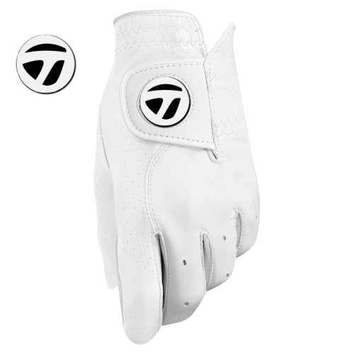 TaylorMade Tour Preferred TP Men's Golf Glove with Ball Marker - AAA Cabretta Leather/w Magnetic Ball Marker (Large - Worn on LH)