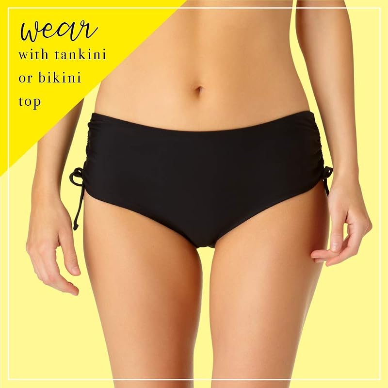 Catalina Black Medium Side Tie Bikini Bottoms - Full-Coverage Swim Bottom