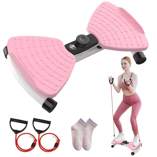 Waist Twisting Machine, Ab Twister Board for Exercise, Noiseless Exercise Waist Twister for Home Gym Equipment, 330 lbs Capacity | Track Time, Reps, Calories with Digital Display (Pink)