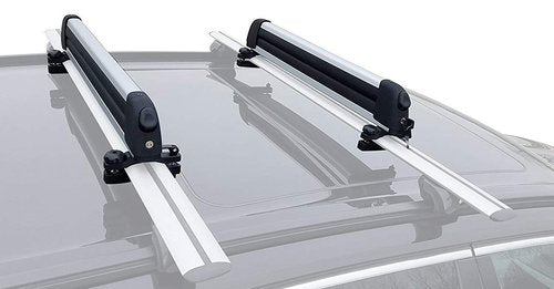 BRIGHTLINES Improved Universal Ski Snowboard Racks Carriers 2pcs Mount on Vehicle top Cross Bars (Up to 4 Skis or 2 Snowboards)
