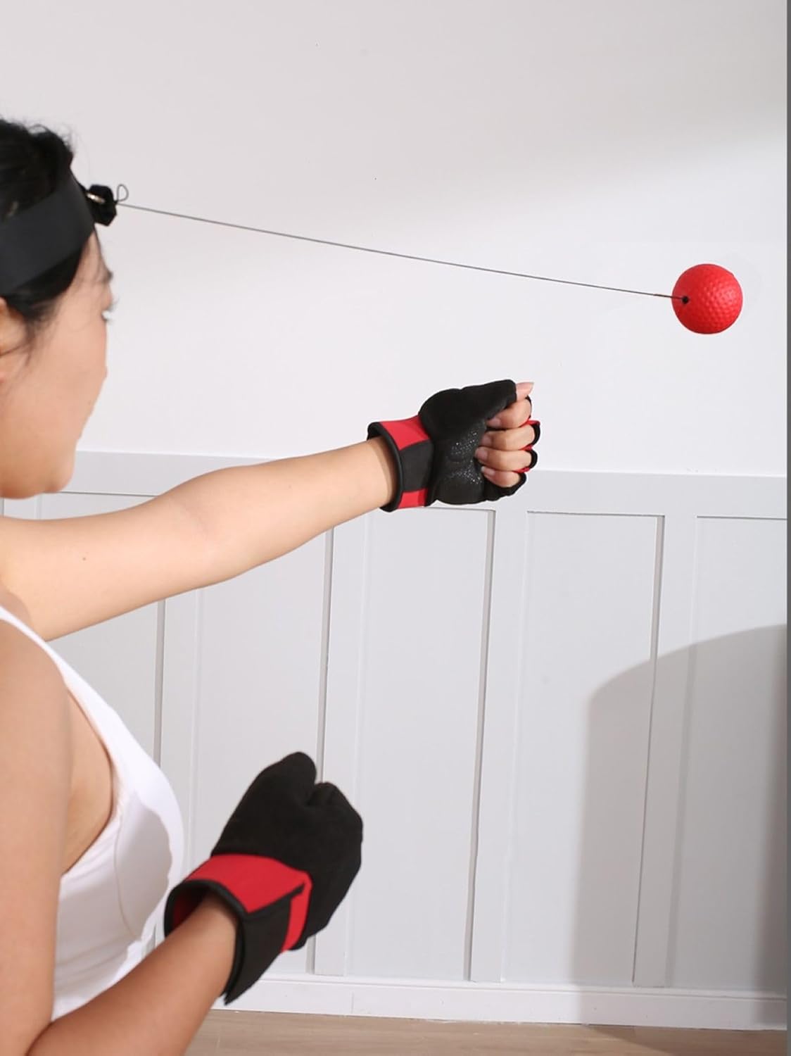 2 Balls (Black & Red) for Reflex Training and Boxing Practice, Boxing Reaction Speed Training Balls with Black Nylon Headband