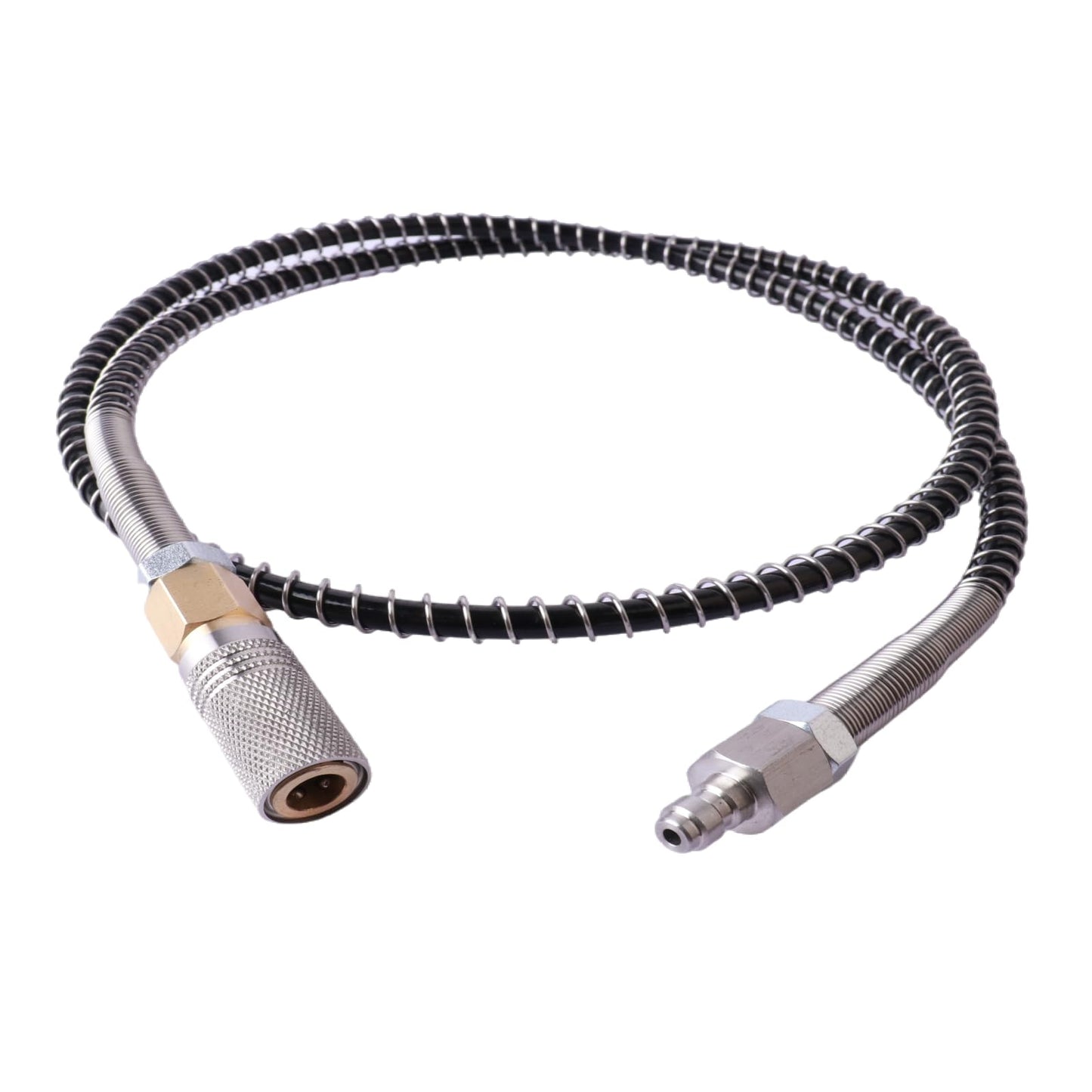 HHUXIUE Paintball Filling Equipment Adapter Air Hose Extension,39in Air Filling Station Charging System Whip Hose with 8mm Male and Female Qick Connector