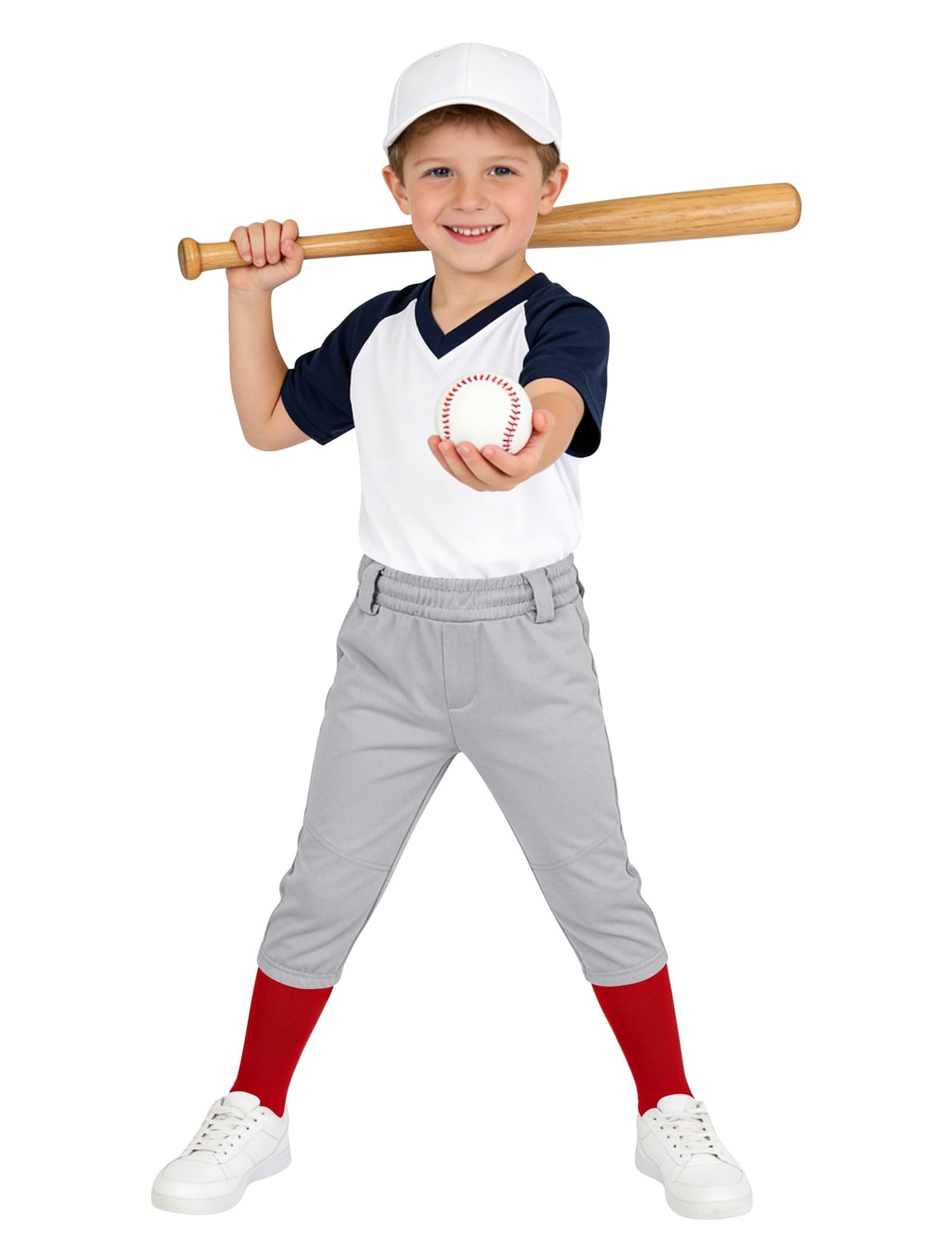 QBK 2T/3T/4T/5T to Youth Toddler Boys Knicker Baseball Pants Girl Softball Pants Kids Tee Ball Pants (Light Grey L)