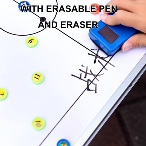lhyangroupao Magnetic Dry Erase Coach Board, Football Coaching Clipboard, Dry Erase Board for Coaches, Soccer Whiteboard, Foldable Table Legs, Aluminum Alloy Material, The Perfect Coach Gifts(White)