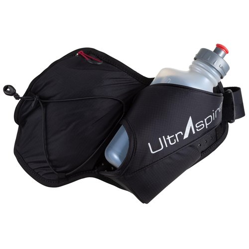 UltrAspire Essential Bottle Pack Hydration Belt - 2.0 Pitch Black, Universal (Waist Size: 28″-40″)
